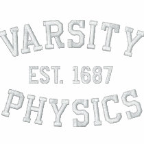 VARSITY, PHYSICS, EST. 1687 embroidered shirts