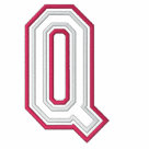 ladies_fitted_polo - Embroidered varsity style Q... perfect for showing off your team spirit, school pride, or favorite initial! The high quality double stitched border allows you to customize two thread colors as well as the garment style, creating thousands of possible color combinations.