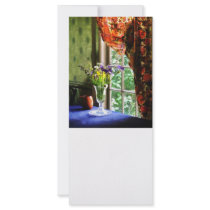 Vase of Flowers and Mug By Window Full Color Rack Card