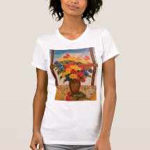 Vase of flowers in window, by Venus Estepa Garcia Tshirt