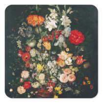 Vase of Flowers Square Stickers
