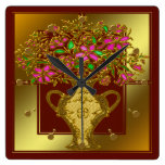 Vase Of Flowers Wall Clock