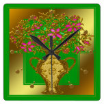 Vase Of Flowers Wall Clock