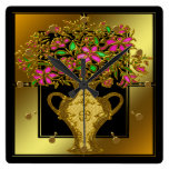 Vase Of Flowers Wall Clock