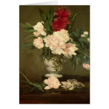 Vase of Peonies on a Small Pedestal, 1864 Card