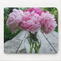 Vase of Pink Peonies Mouse Mat Mousepad