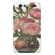 Vase of Pink Roses Motorola Droid RAZR Cover