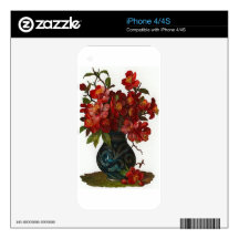 Vase of Red Flowers Decal For The iPhone 4