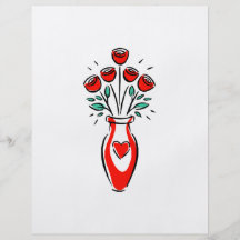 vase of roses abstract graphic personalized flyer