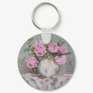 Vase of Roses Keychain keychain