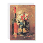 Vase of white carnations and rose by van Gogh Custom Invitations