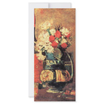 Vase of white carnations and rose by van Gogh Rack Card Design