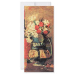 Vase of white carnations and rose by van Gogh Rack Card Design