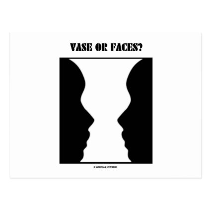 Vase Or Faces? (Optical Illusion) Post Card