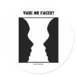 Vase Or Faces? (Optical Illusion) Round Stickers