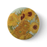 Vase with 12 Sunflowers by Vincent Van Gogh Pinback Button