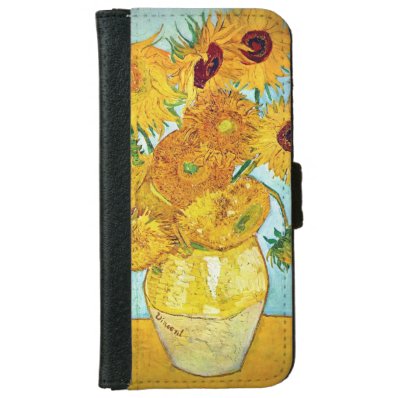Vase with 12 Sunflowers iPhone 6 Wallet Case