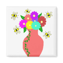 Vase with bees magnet by marcya7 Vase with bees magnet