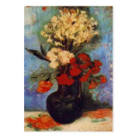 vase with carnations and other flowers van Gogh Business Card