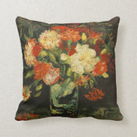 Vase with carnations,Vincent van Gogh Throw Pillow