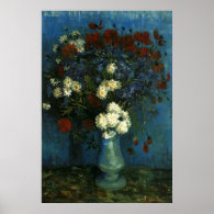 vase with cornflowers and poppies, van Gogh Print
