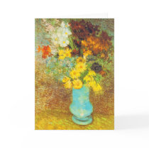 Vase with Daisies and Anemones Print Greeting Cards