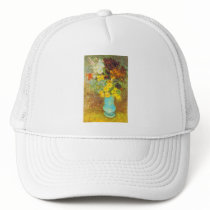 Vase with Daisies and Anemones Print Mesh Hat
