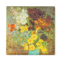 Vase with Daisies and Anemones Print Magnets