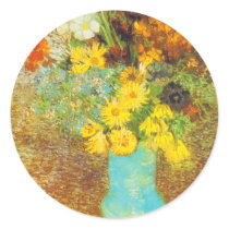Vase with Daisies and Anemones Print Sticker