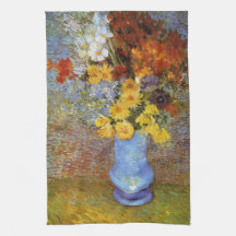 Vase with daisies and anemones - Van Gogh Towel