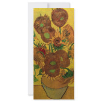 Vase with Fifteen Sunflowers by van Gogh Rack Card Design