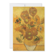 Vase with Fifteen Sunflowers by Vincent van Gogh Custom Announcement