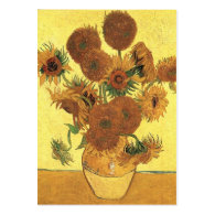 vase with fifteen  sunflowers, van Gogh Business Card