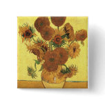 Vase with fifteen sunflowers,Vincent van Gogh buttons