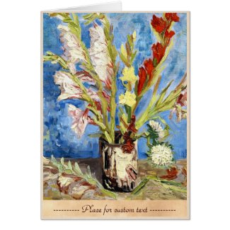 Vase with Gladioli and China Asters van gogh Cards