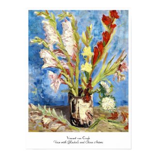 Vase with Gladioli and China Asters van gogh Poster