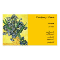 Vase with Irises in Yellow Background, Van Gogh Business Card