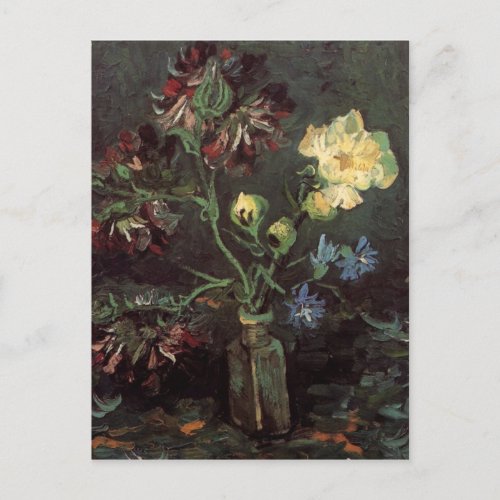 Vase with Myosotis and Peonies by Van Gogh Postcards