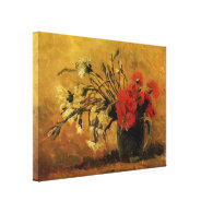 Vase with Red and White Carnations Canvas Prints