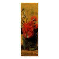 vase with red and white carnations, van Gogh Business Card Template