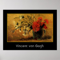 vase with red and white carnations, van Gogh Posters