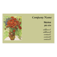 Vase with Red Poppies and Daises Business Card