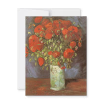 Vase with Red Poppies by Vincent van Gogh Invitations