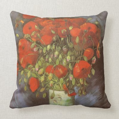 Vase with Red Poppies by Vincent van Gogh Throw Pillows Mojo_throwpillow Vase with Red Poppies by Vincent van Gogh Throw Pillows Mojo_throwpillow