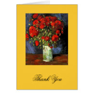 Vase with Red Poppies Vincent van Gogh. Greeting Card