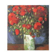 Vase with Red Poppies Vincent van Gogh Note Pads