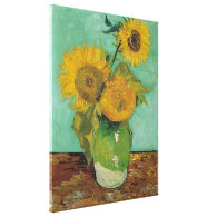 Vase with three sunflowers, Vincent van Gogh Gallery Wrapped Canvas
