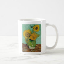 Vase with three sunflowers, Vincent van Gogh Mug