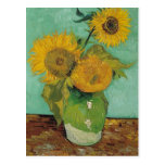 Vase with three sunflowers, Vincent van Gogh Post Card