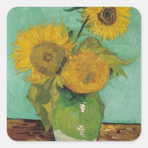 Vase with three sunflowers, Vincent van Gogh Stickers